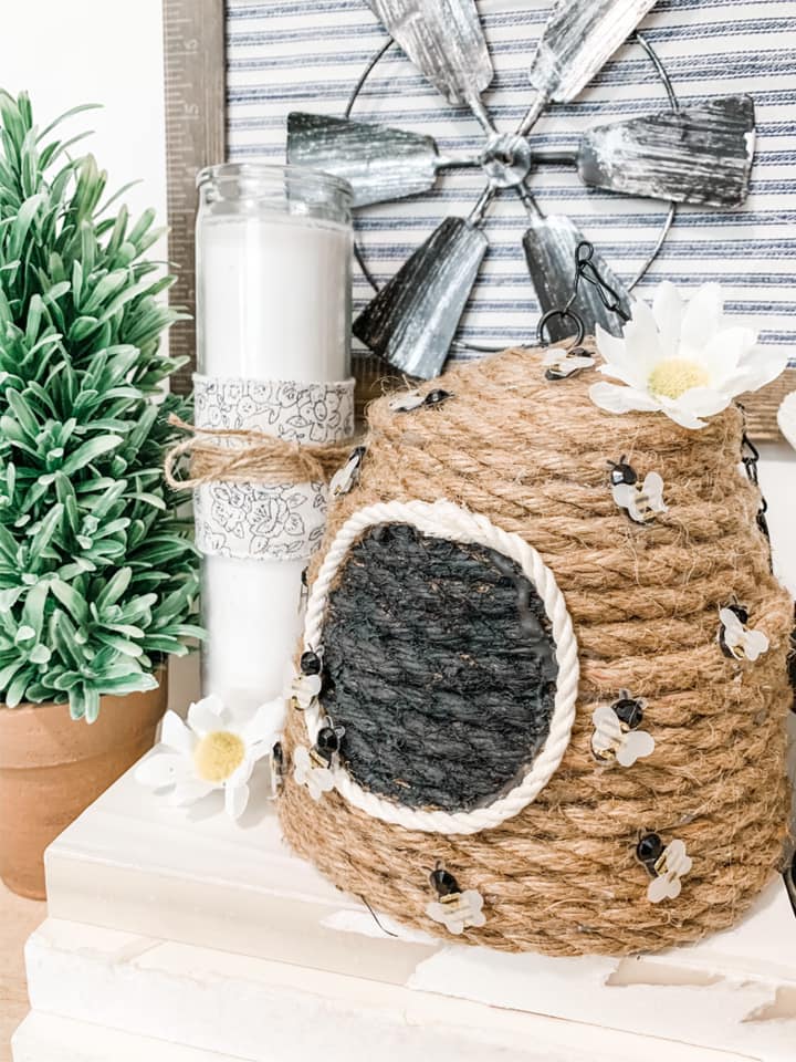 Dollar Tree Bee Skep Basket