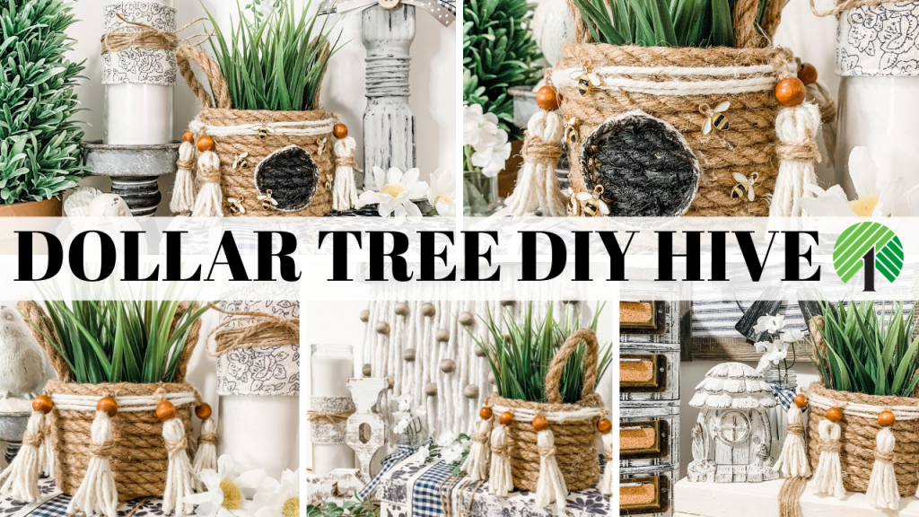 Dollar Tree Bee Skep Basket