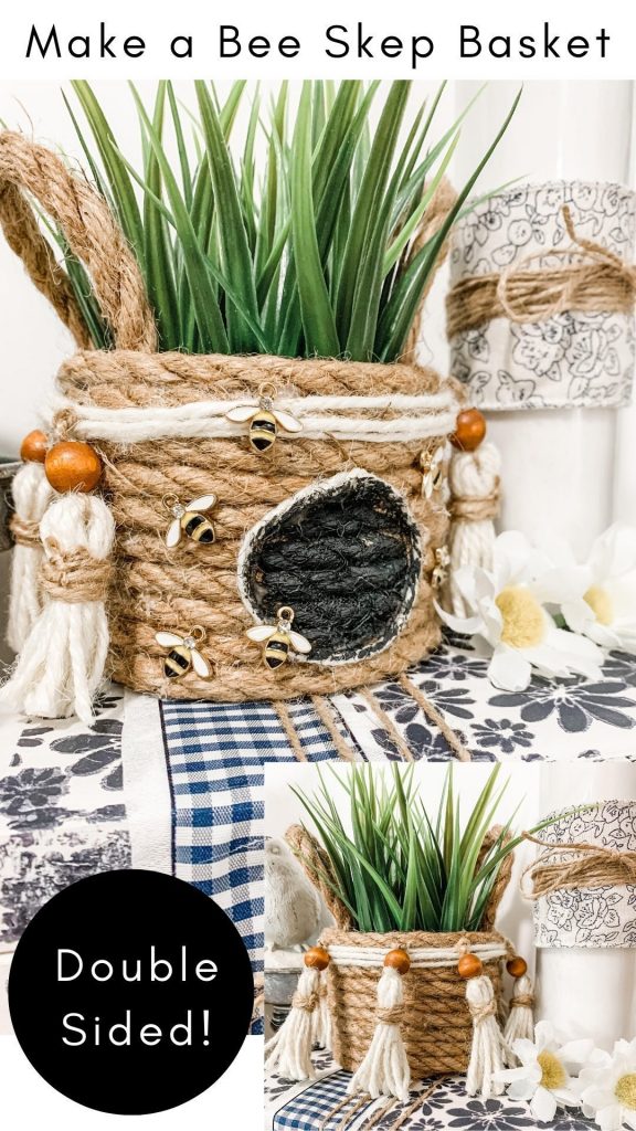 How to make a dollar tree bee skep basket Dollar Tree Bee Skep Basket