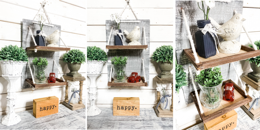 How to make a Dollar Tree DIY Hanging Shelf for your home