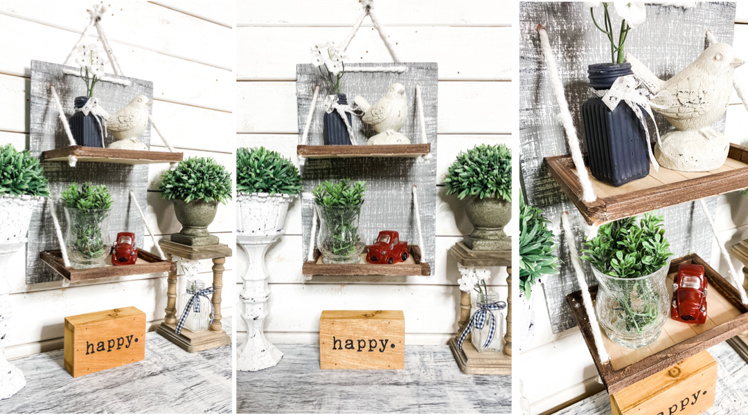How to make a Dollar Tree DIY Hanging Shelf for your home