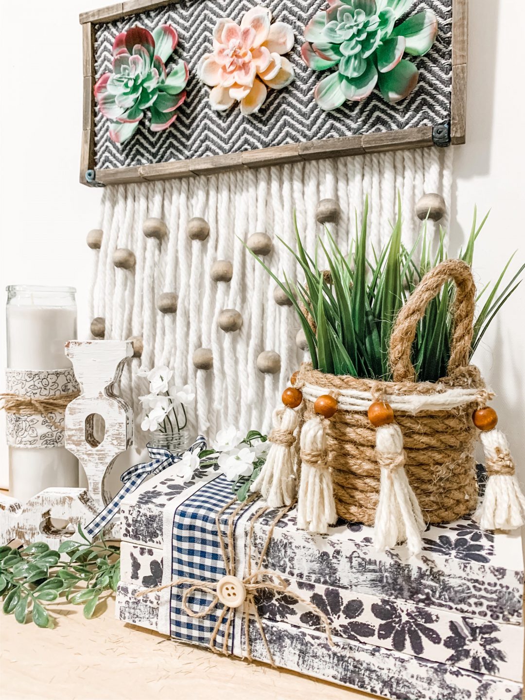 Dollar Tree Boho Farmhouse DIY Farmhouse Style DIY's