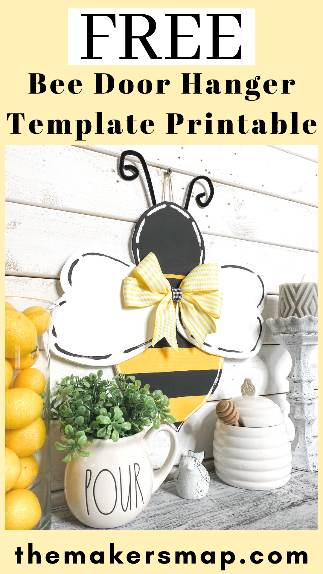 Bumble Bee Door Hanger Printable Template