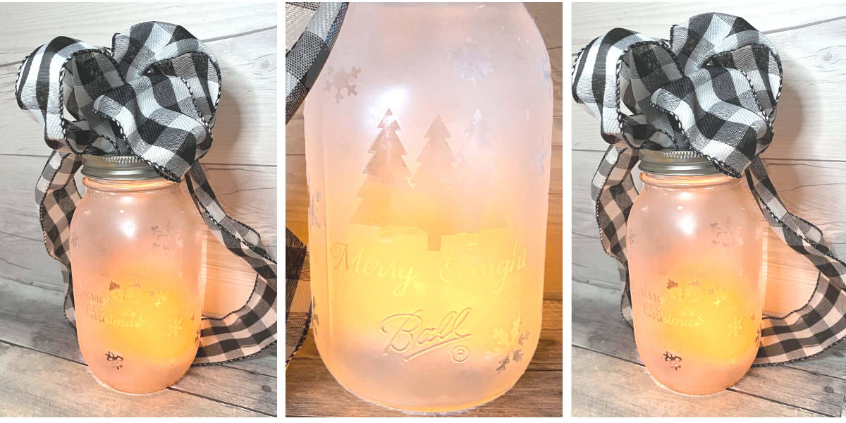 DIY Reverse Etch Glass Lantern