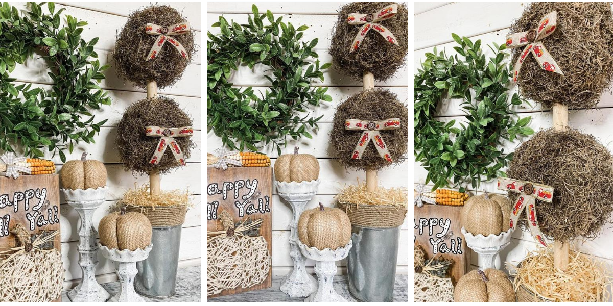 DIY Dollar Tree Fall Topiary