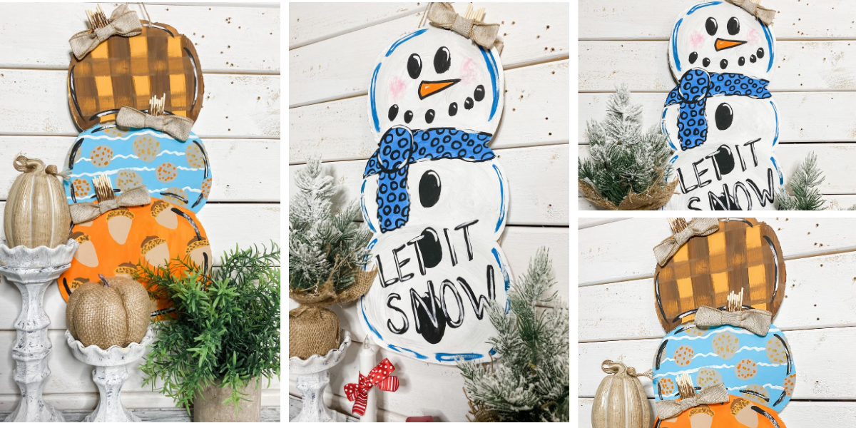 DIY Reversible Pumpkins and Snowman