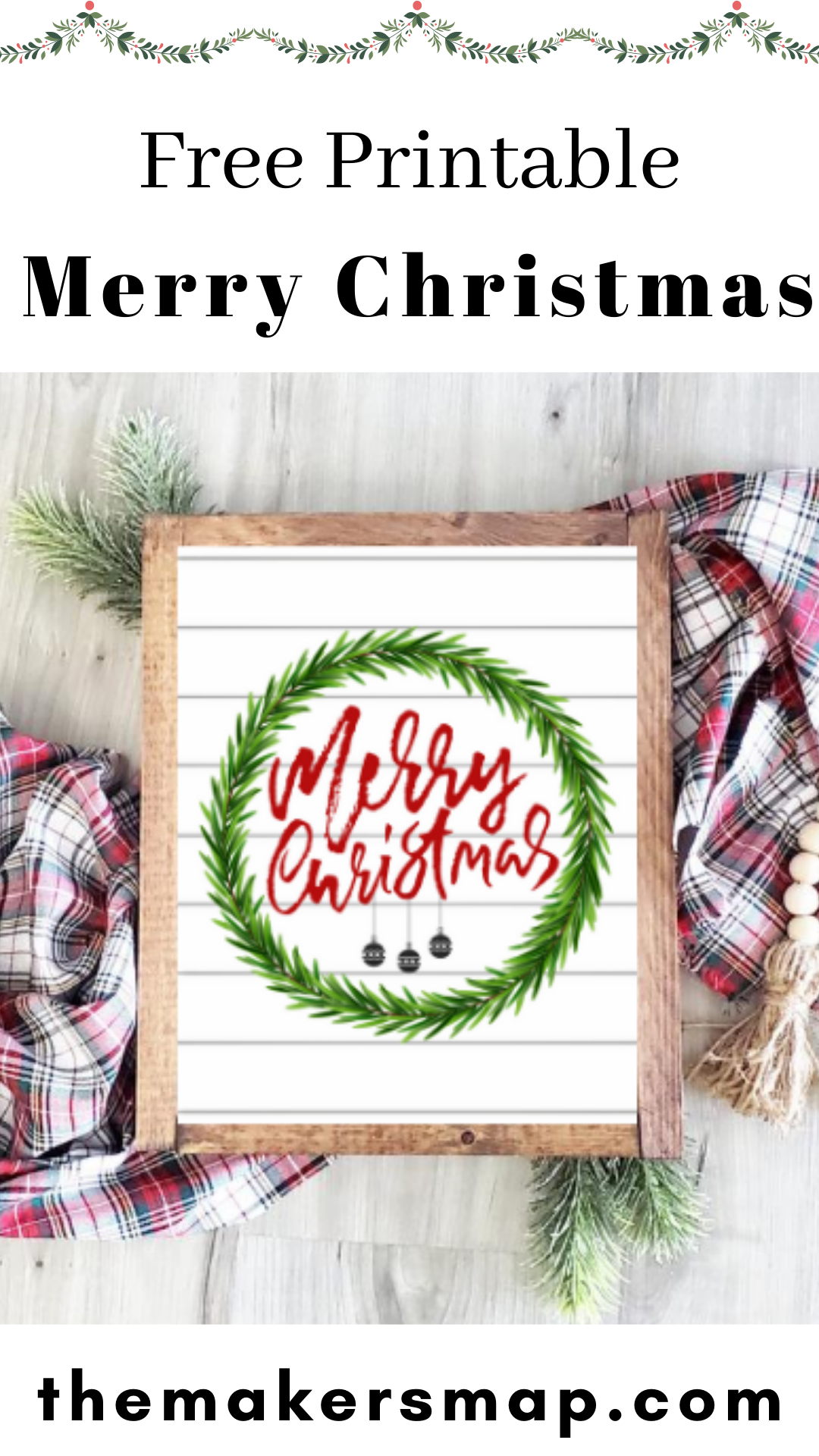 Free merry christmas printable pin