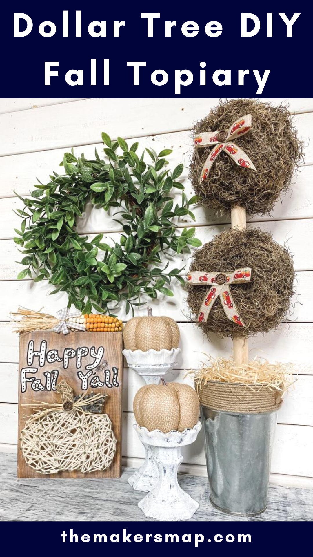 DIY Dollar Tree Fall Topiary