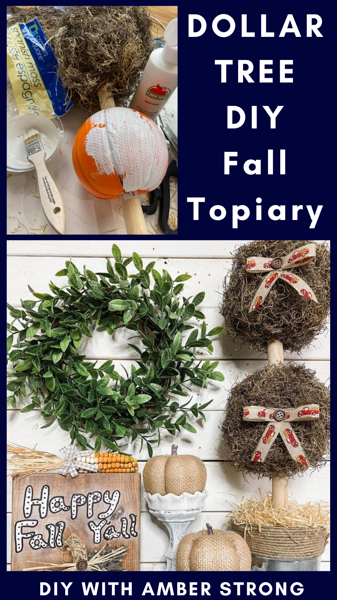 DIY Dollar Tree Fall Topiary