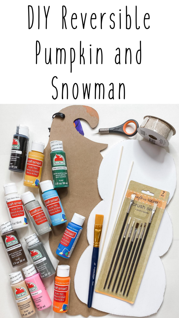 Dollar Tree DIY Foam board Reversible Pumpkin and Snowman