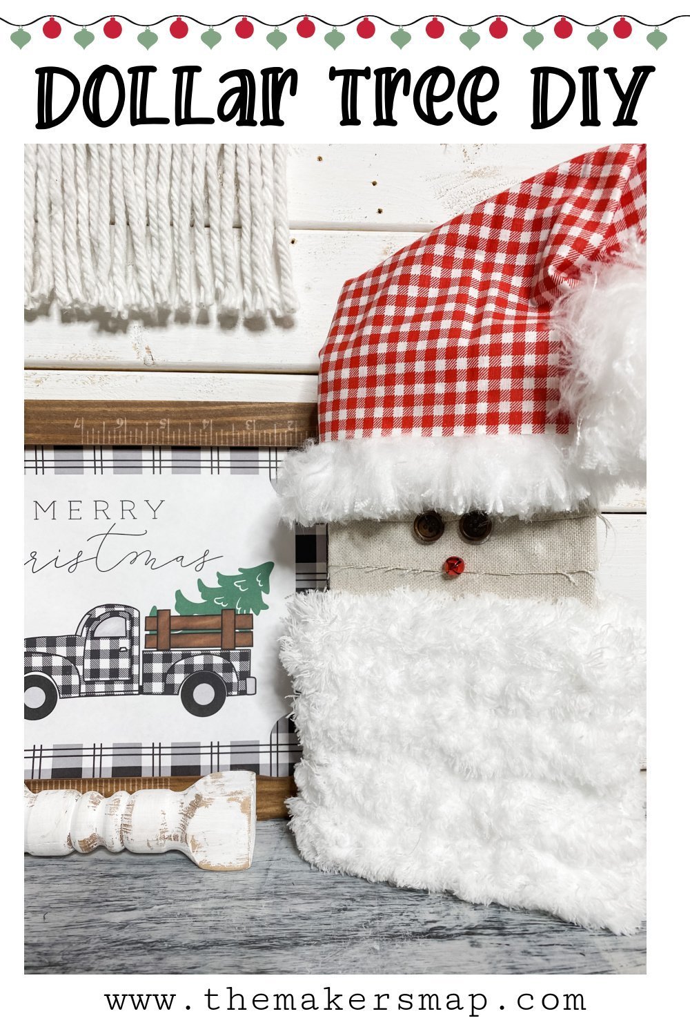 Dollar Tree Mop head Gnome Santa Duster DIY