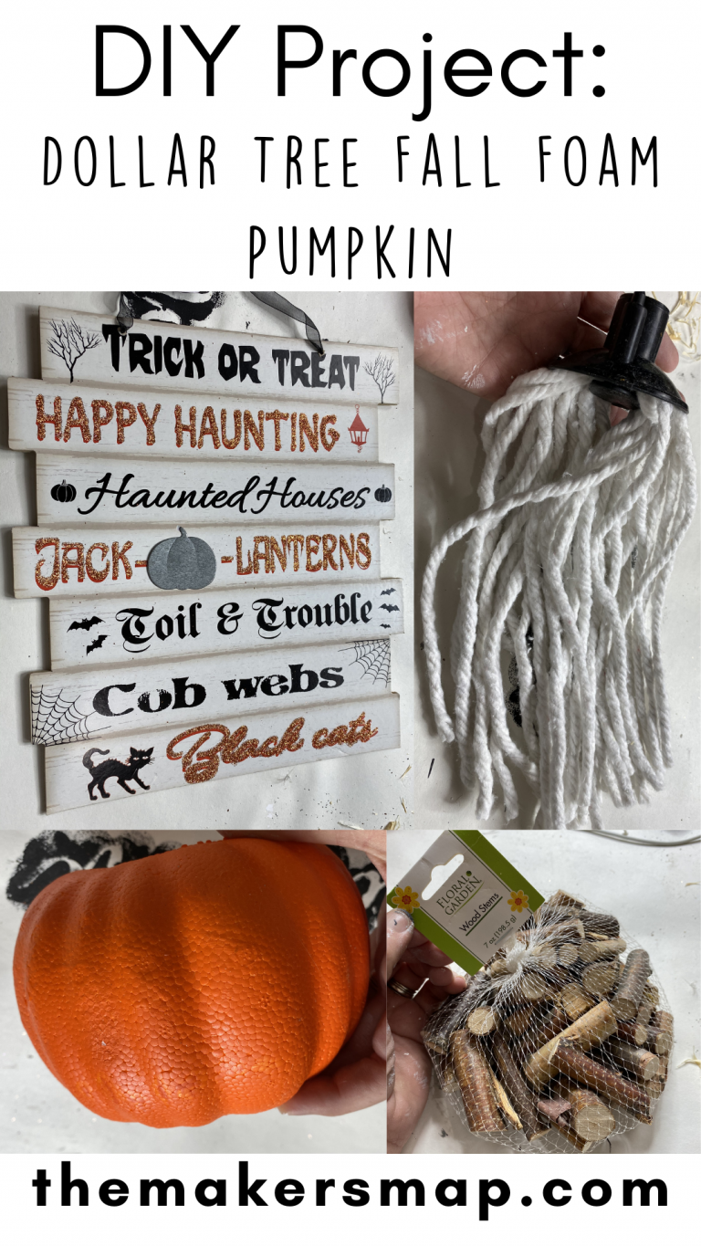 Dollar Tree Fall Foam Pumpkin DIY - The Makers Map with Amber Strong