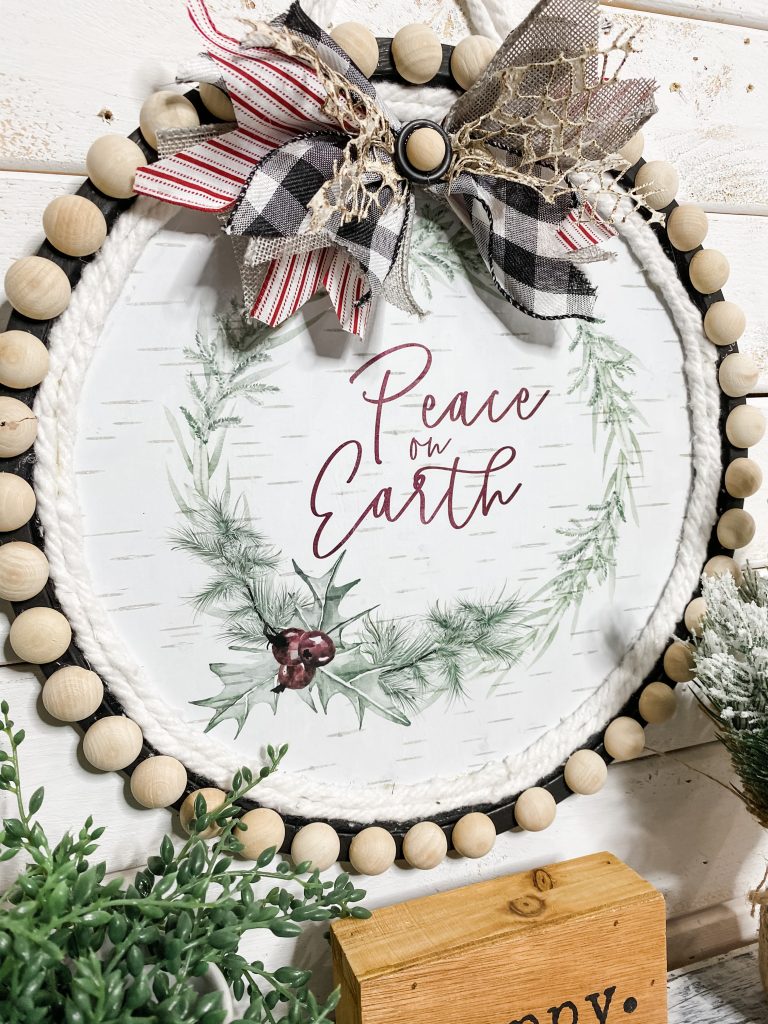 Dollar Tree Pizza Pan Christmas Farmhouse Sign DIY