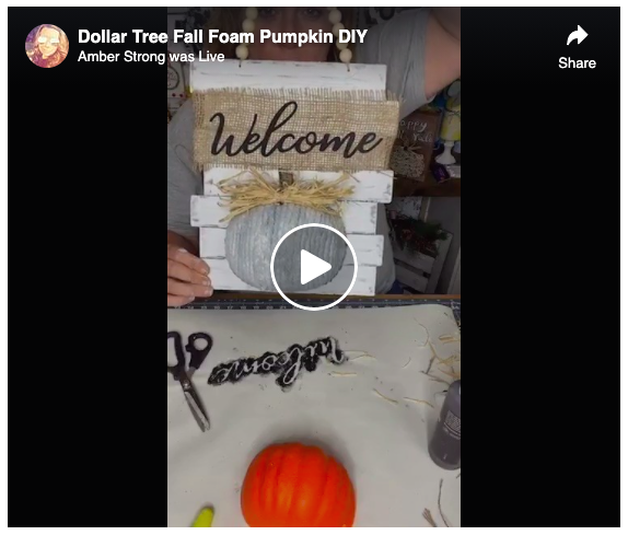 screen grab Dollar Tree Fall Foam Pumpkin DIY