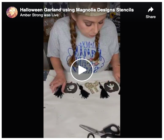 Stenciled Halloween DIIY Garland LIVE video