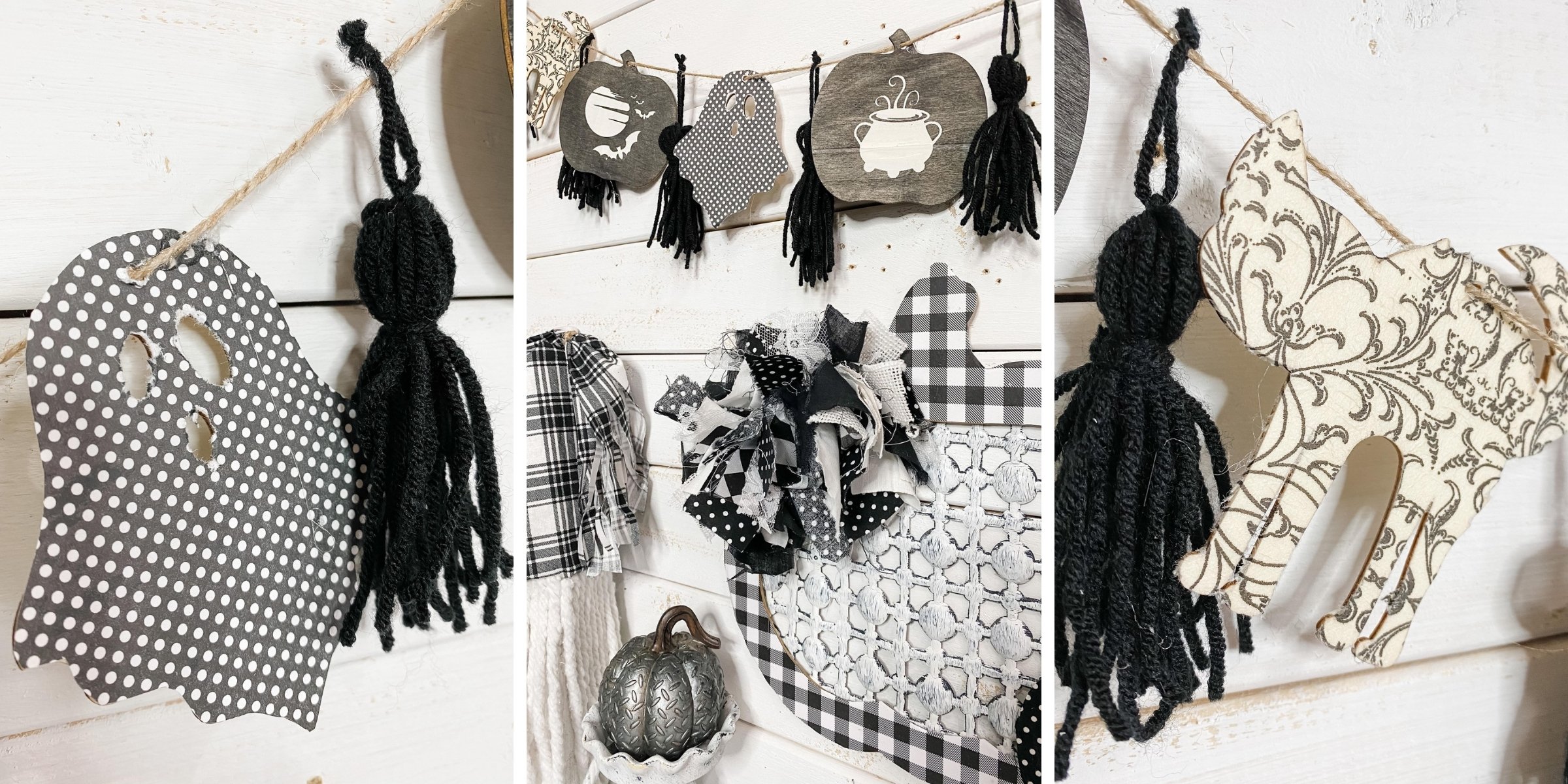 stenciled halloween diy garland