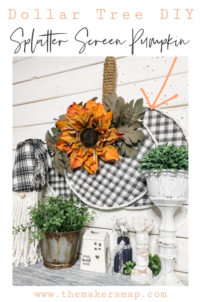 Dollar Tree Fall Splatter Screen Pumpkin DIY