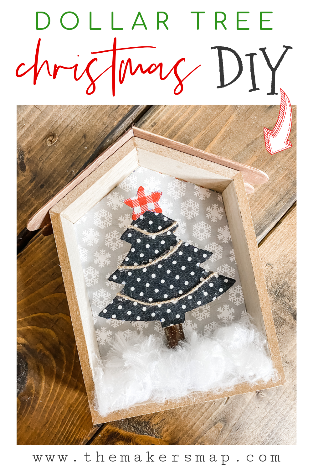 DIY Christmas Tree Shelf Decor