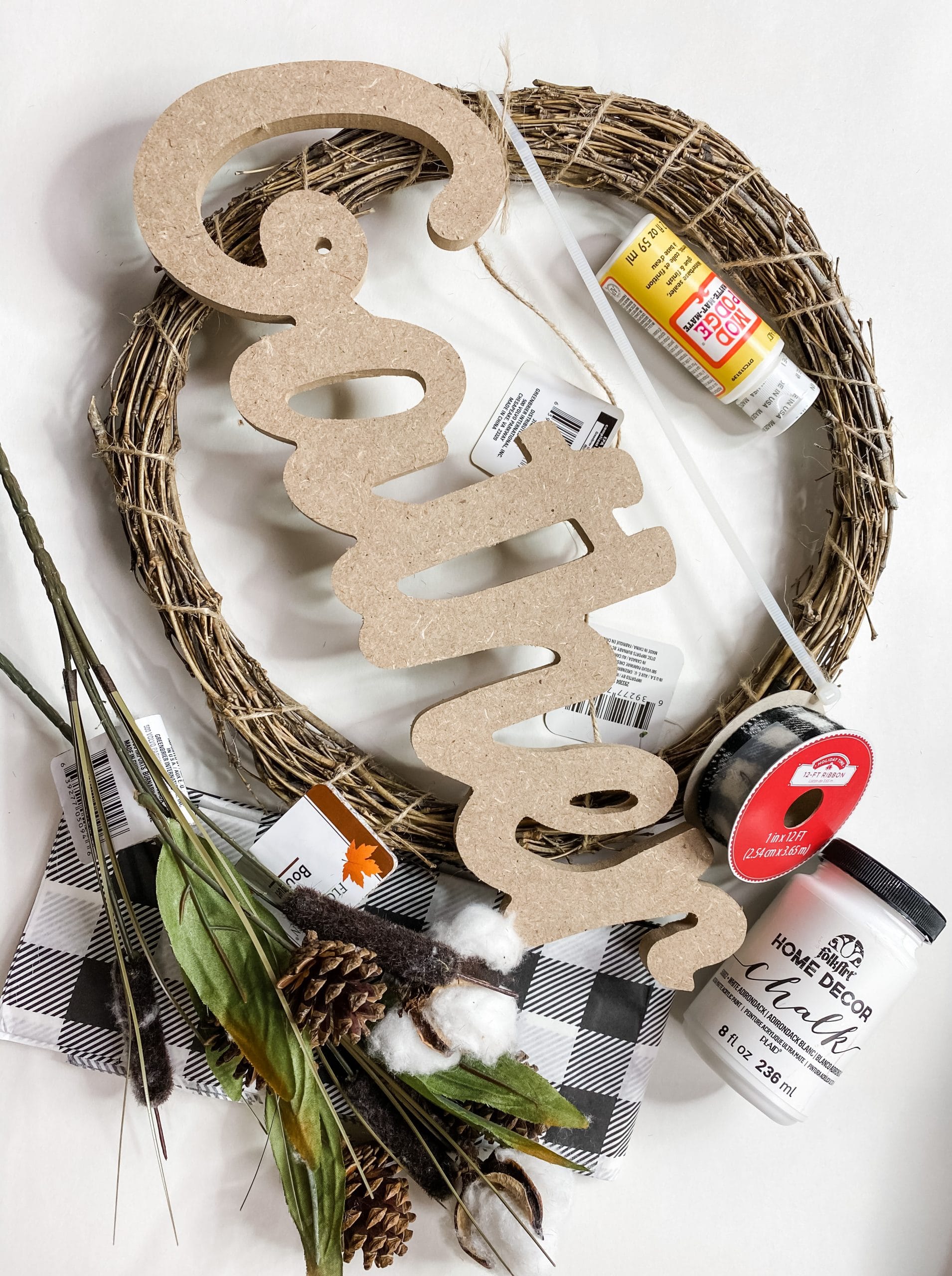 How to Make a Fall Dollar Tree Grapevine Wreath DIY