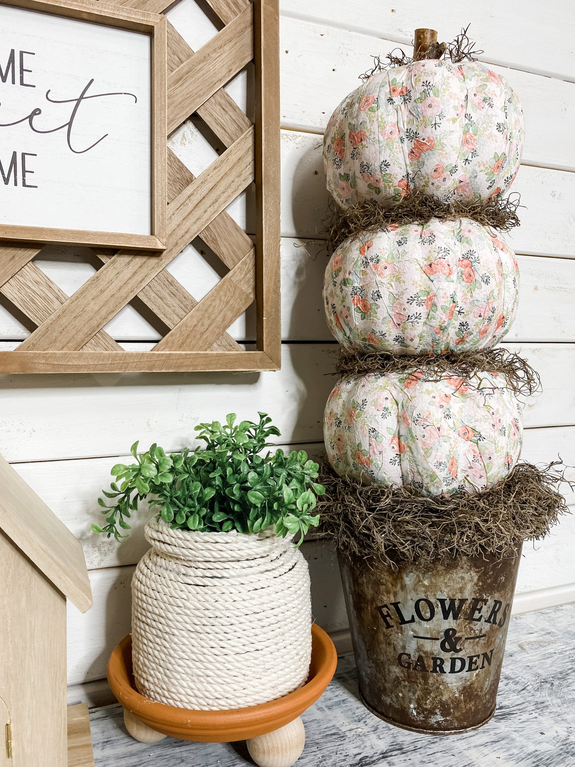 Make a Dollar Tree Fall Foam Pumpkin Topiary DIY