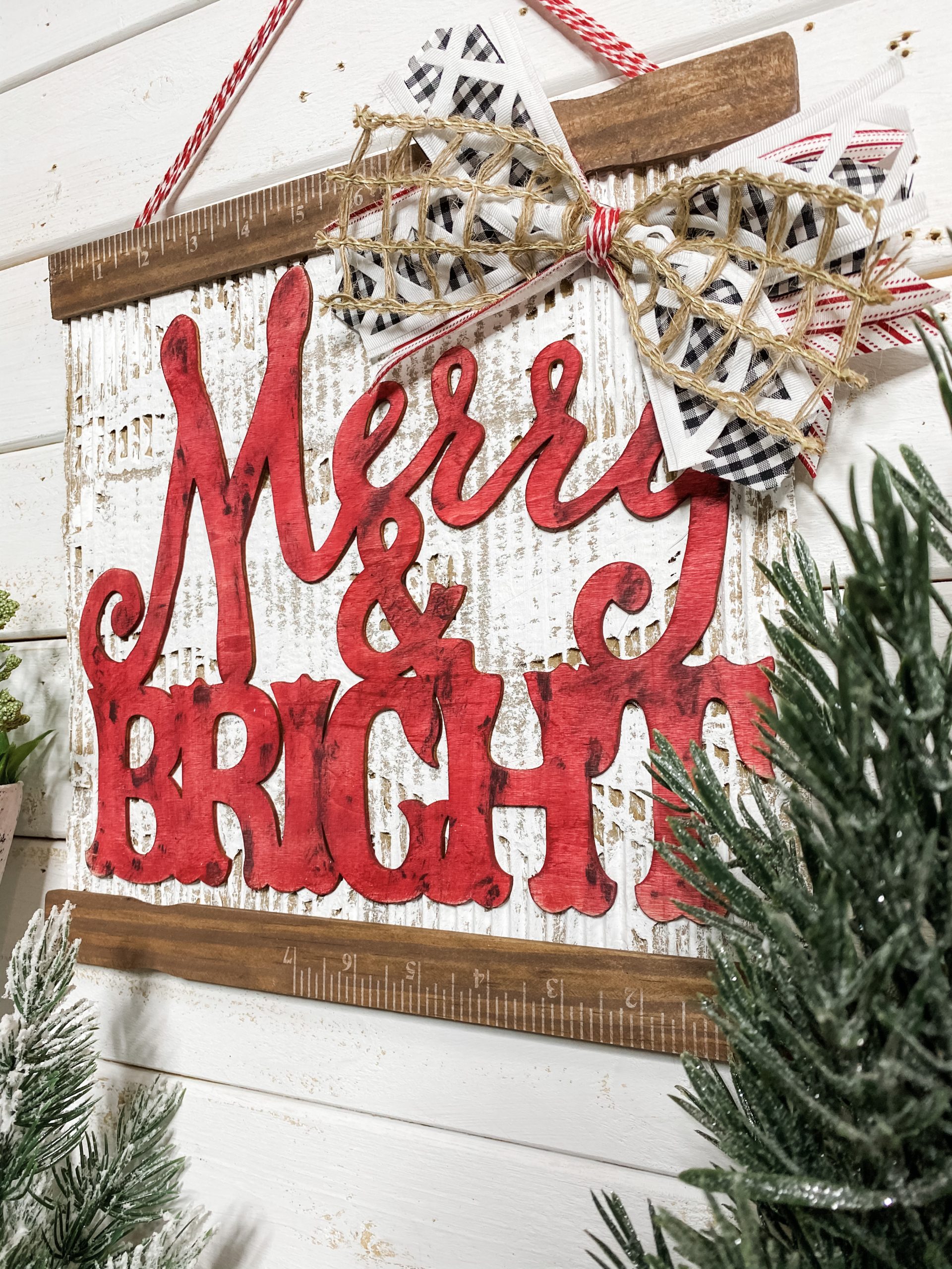 merry and bright cardboard diy