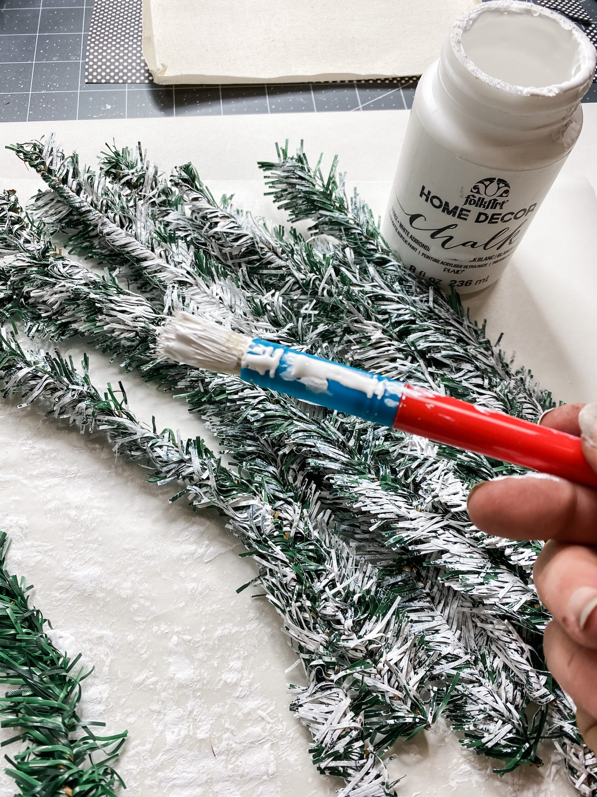 DIY Dollar Tree Reverse Canvas Christmas Tree Decor