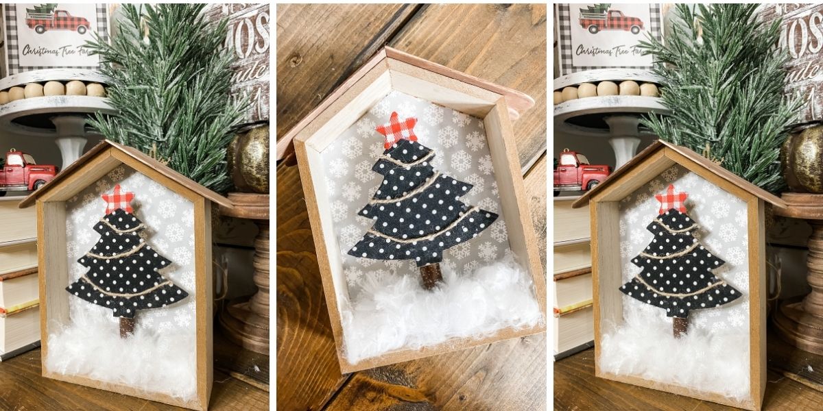 How to make a DIY Christmas Tree Shelf Decor