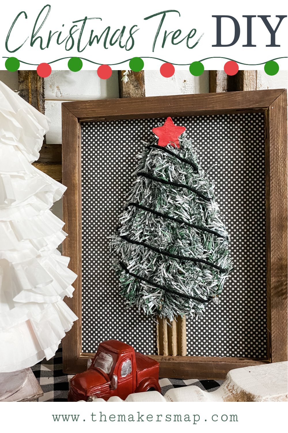 DIY Dollar Tree Reverse Canvas Christmas Tree Decor