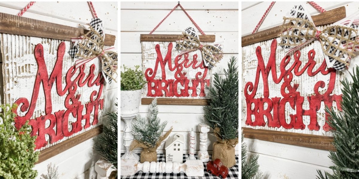 How to DIY a Christmas Merry and Bright Sign with Cardboard
