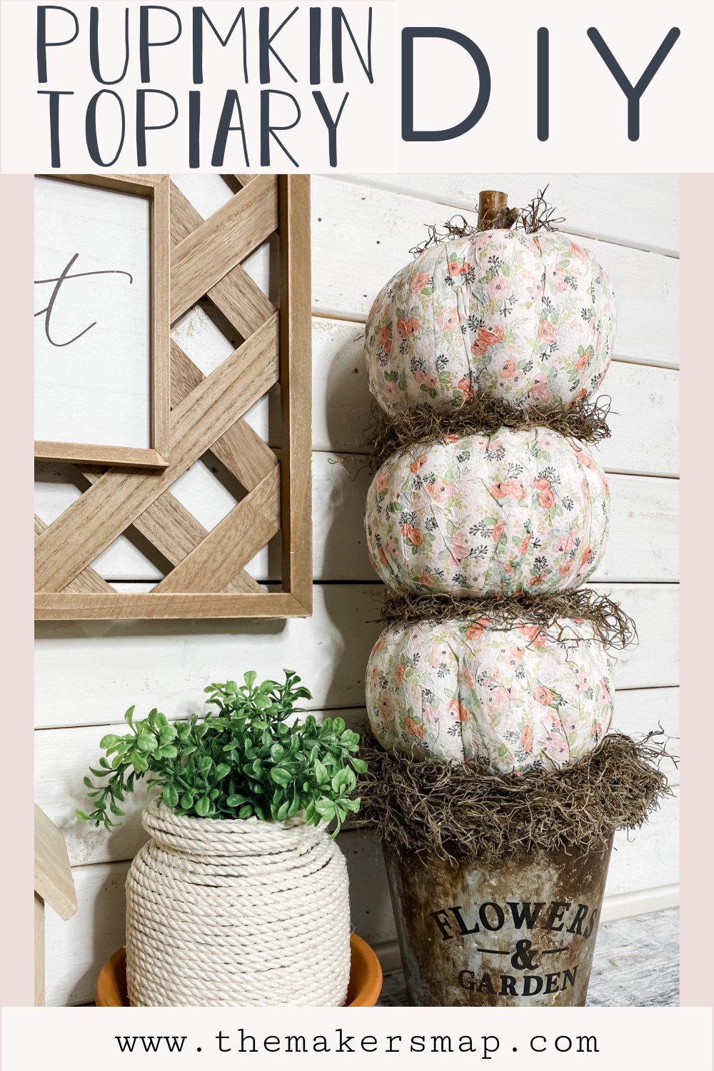 Make a Dollar Tree Fall Foam Pumpkin Topiary DIY