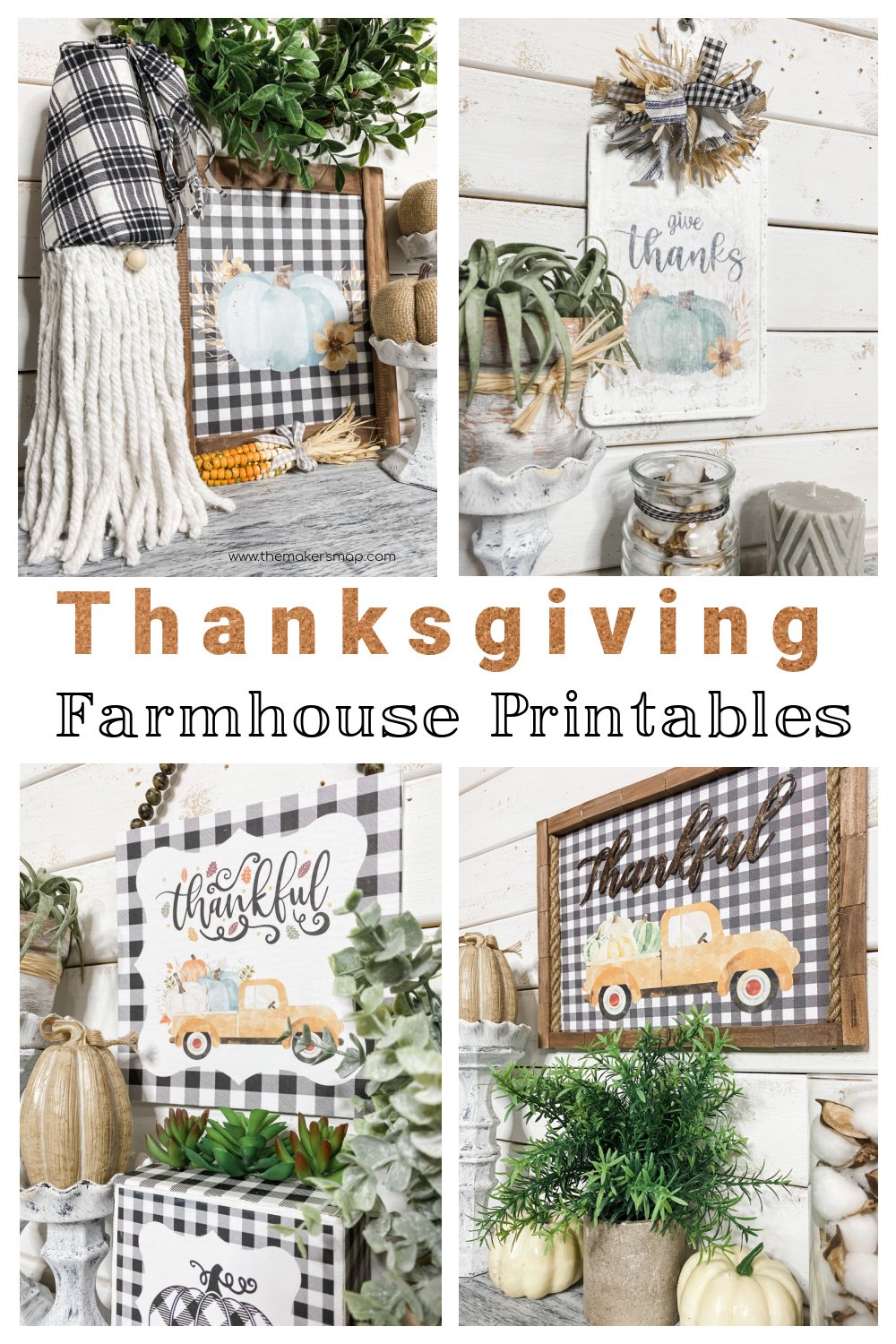 Thanksgiving Farmhouse Printables Buffalo Check