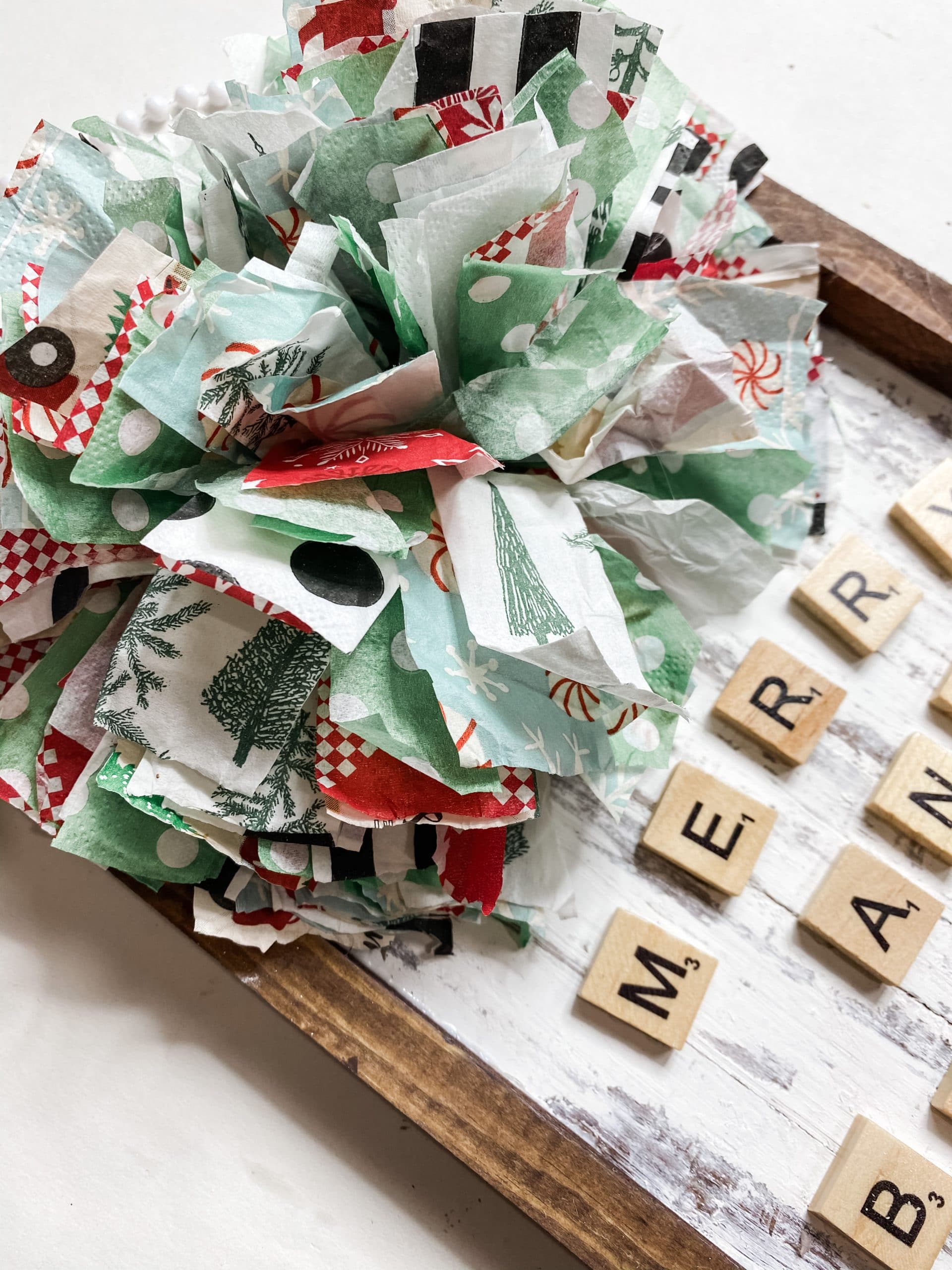 Make a messy bow with paper napkins