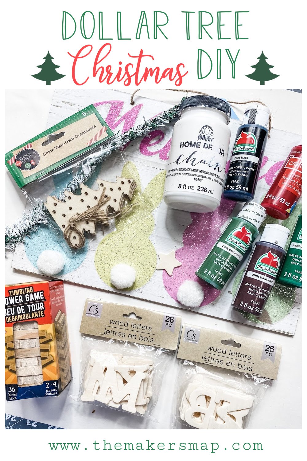 $5 Dollar Tree Farmhouse Christmas DIY - Easy and Affordable DIY