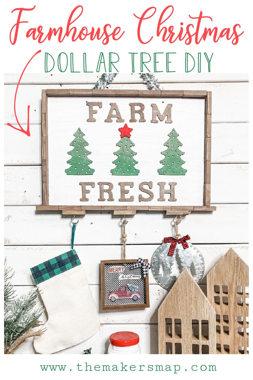 $5 Dollar Tree Farmhouse Christmas DIY