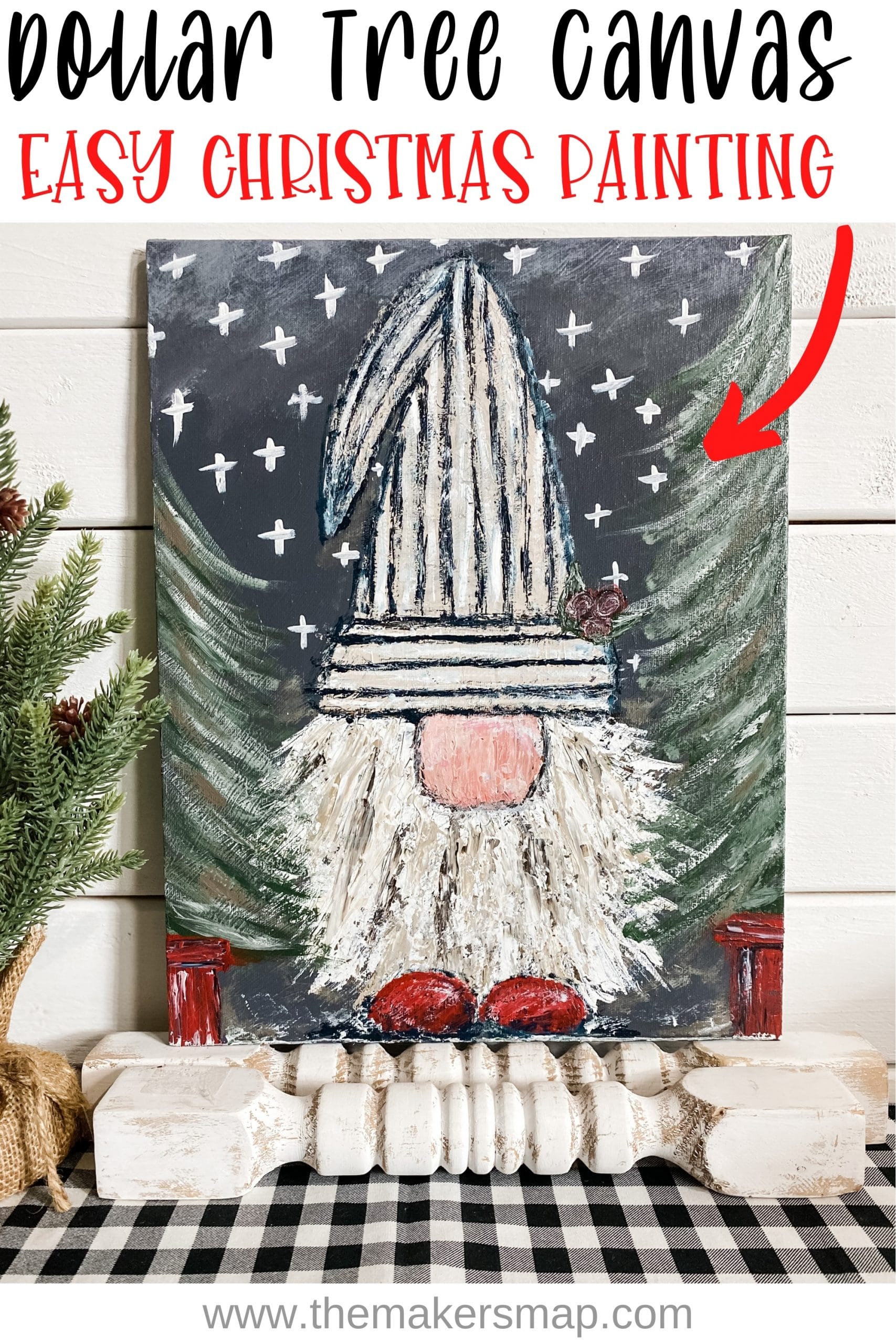 Simple and Easy Christmas Canvas Painting for beginners