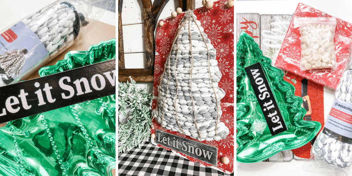 DIY Dollar Tree Mop Head Christmas Tree Sign