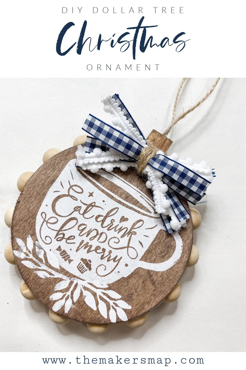 DIY Dollar Tree Christmas Stencil Ornament