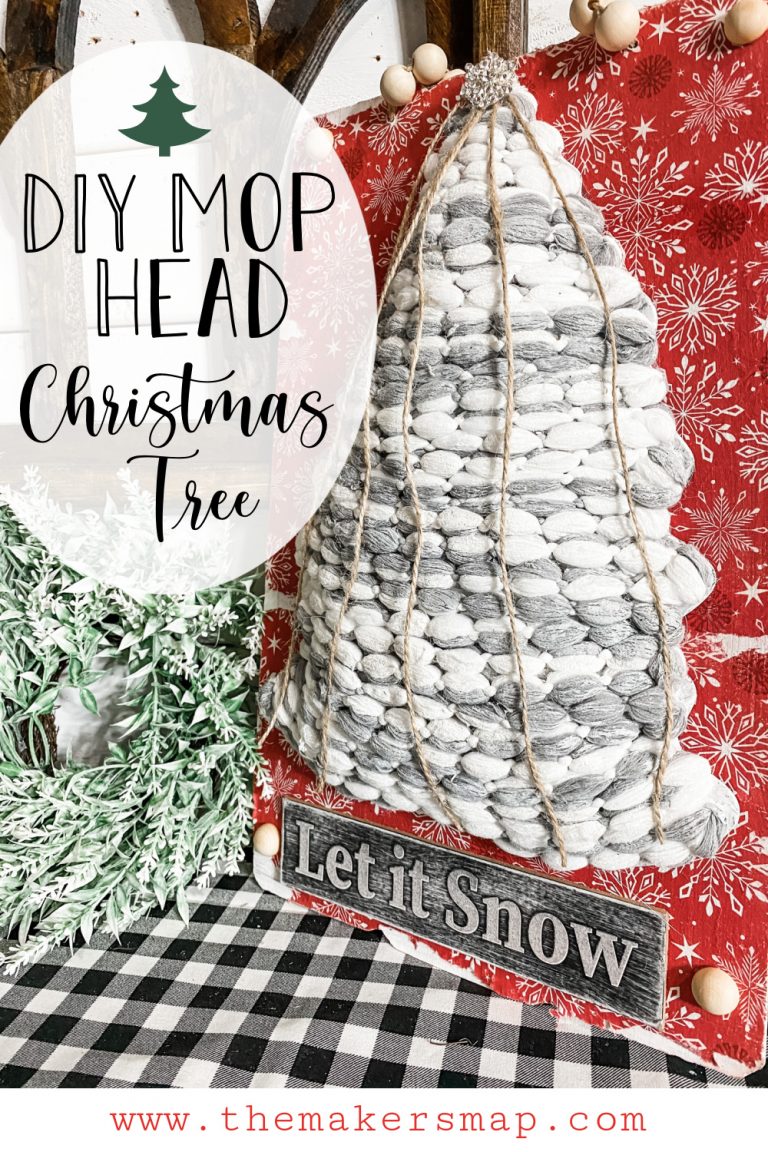 DIY Dollar Tree Mop Head Christmas Tree Sign - Easy DIY Decor