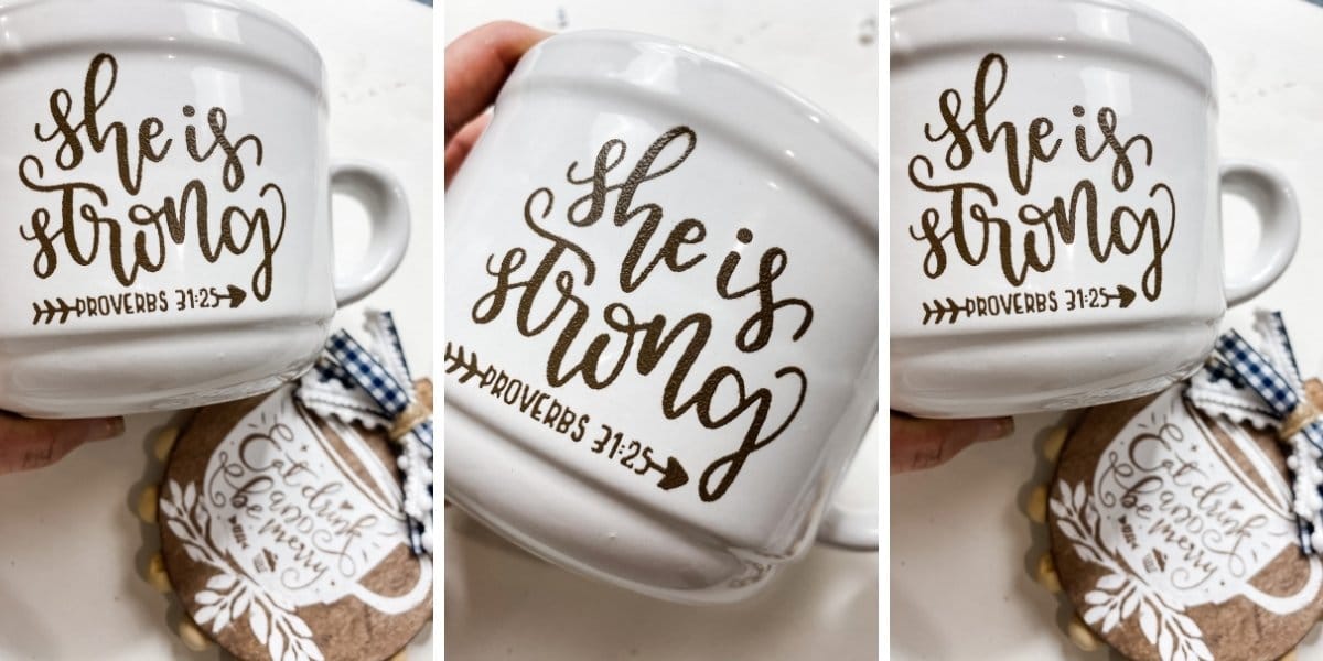 DIY Painted Stencil design on Coffee Mug