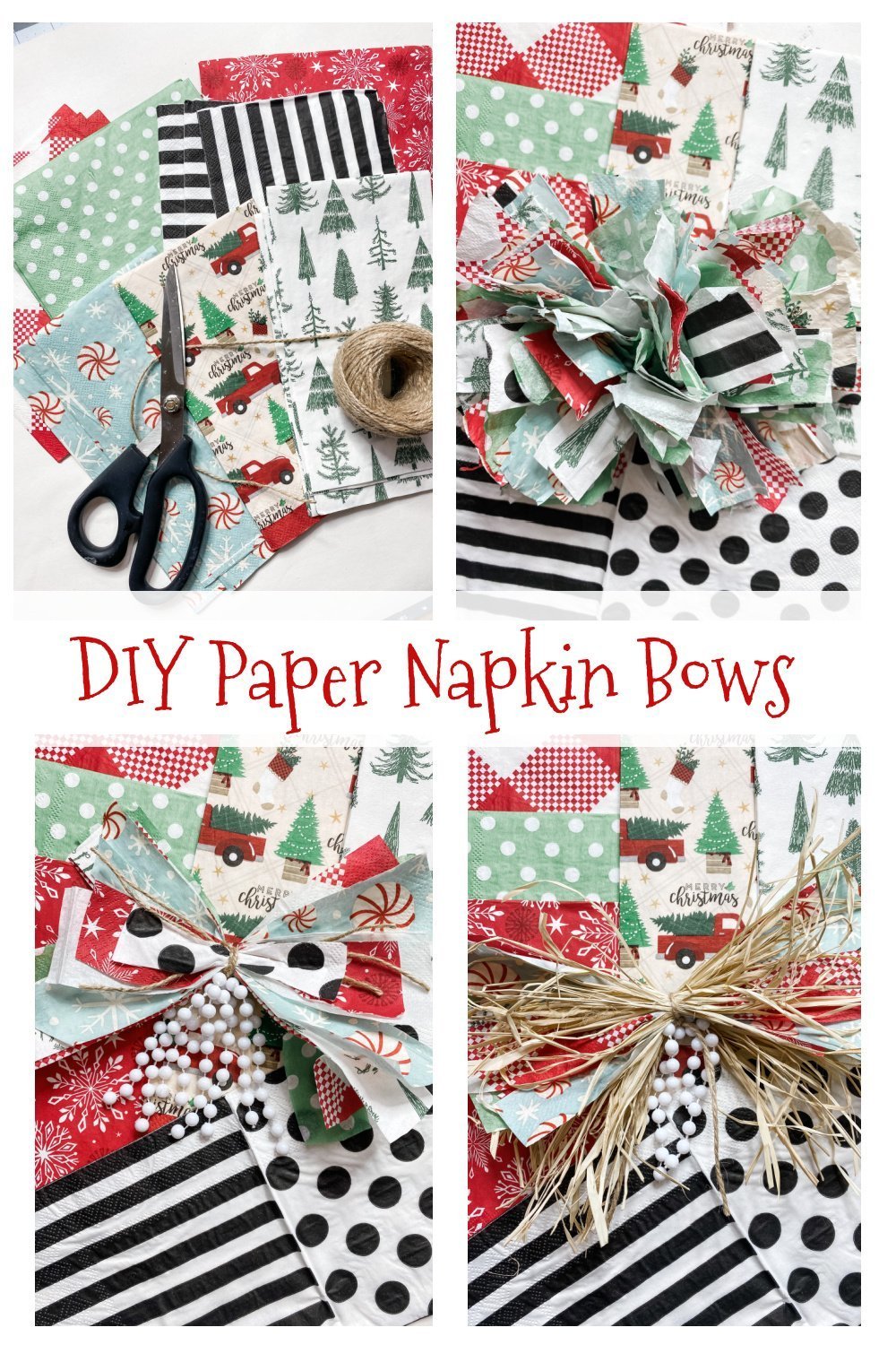 3 Easy DIY paper napkin bows