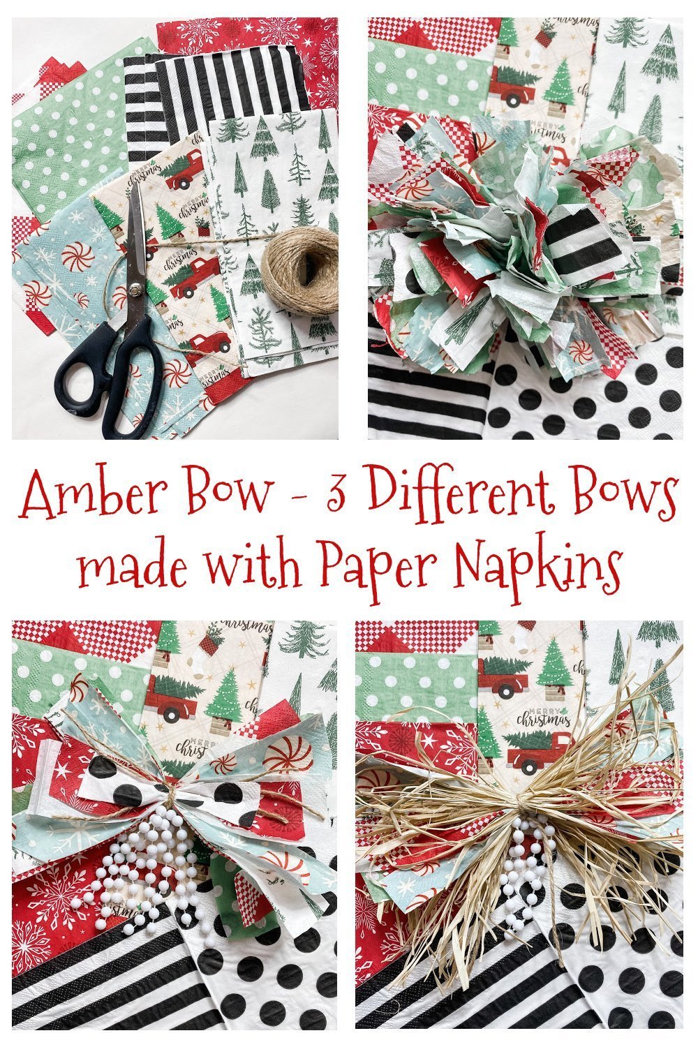 Simple Bow ideas using paper napkins