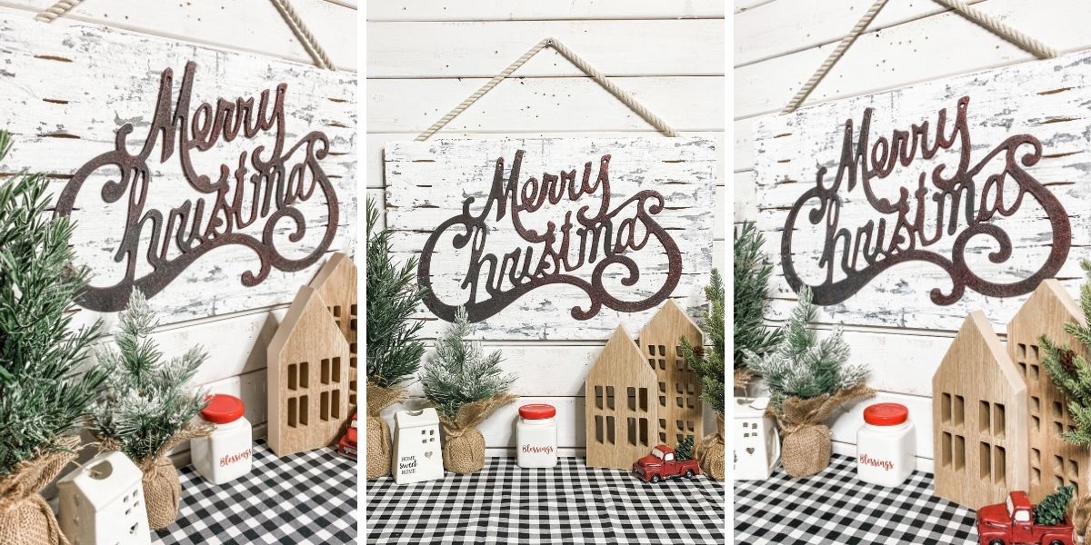 Black and White Chippy Christmas Decor