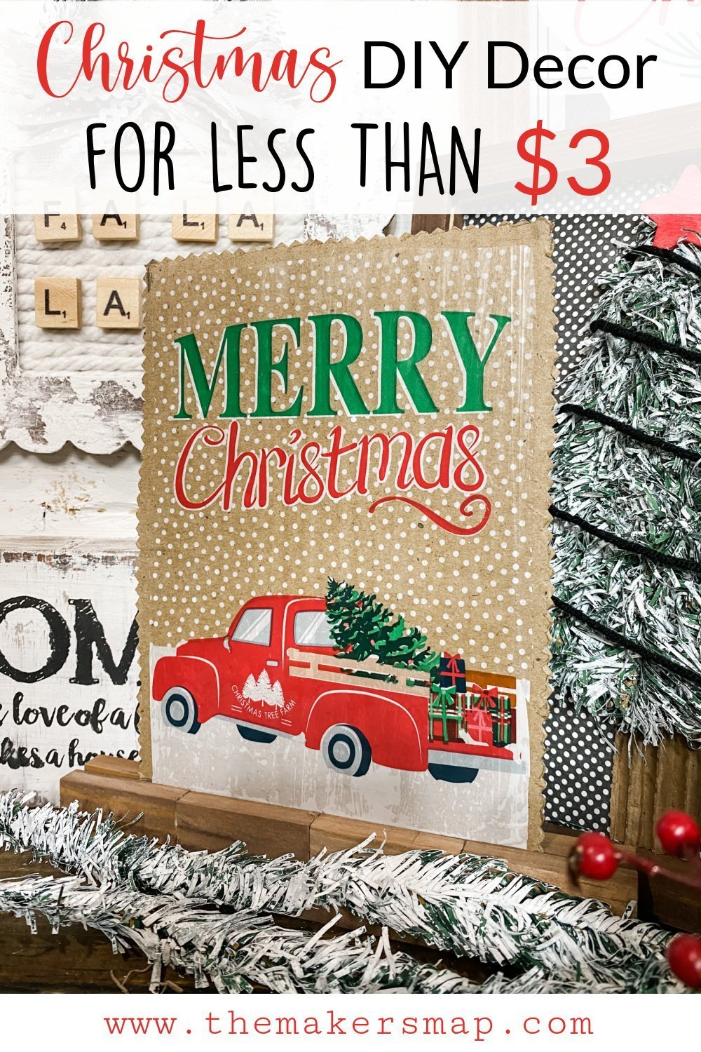 Easy Dollar Tree Christmas Loot Bag DIY Decor