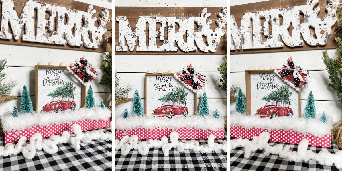 Merry Christmas Napkin DIY Shelf Sitter