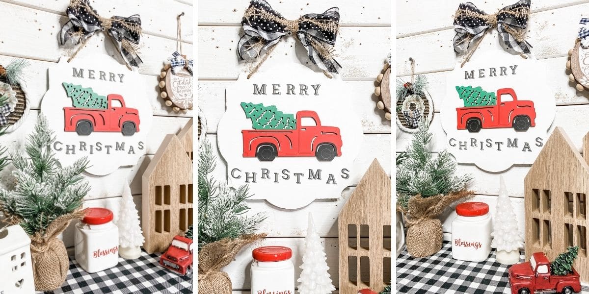 Dollar Tree DIY Red Truck Christmas Decor