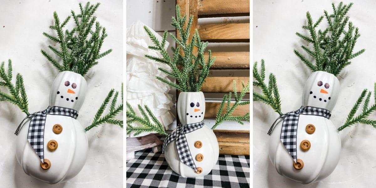 Dollar Tree Vase DIY Christmas Snowman