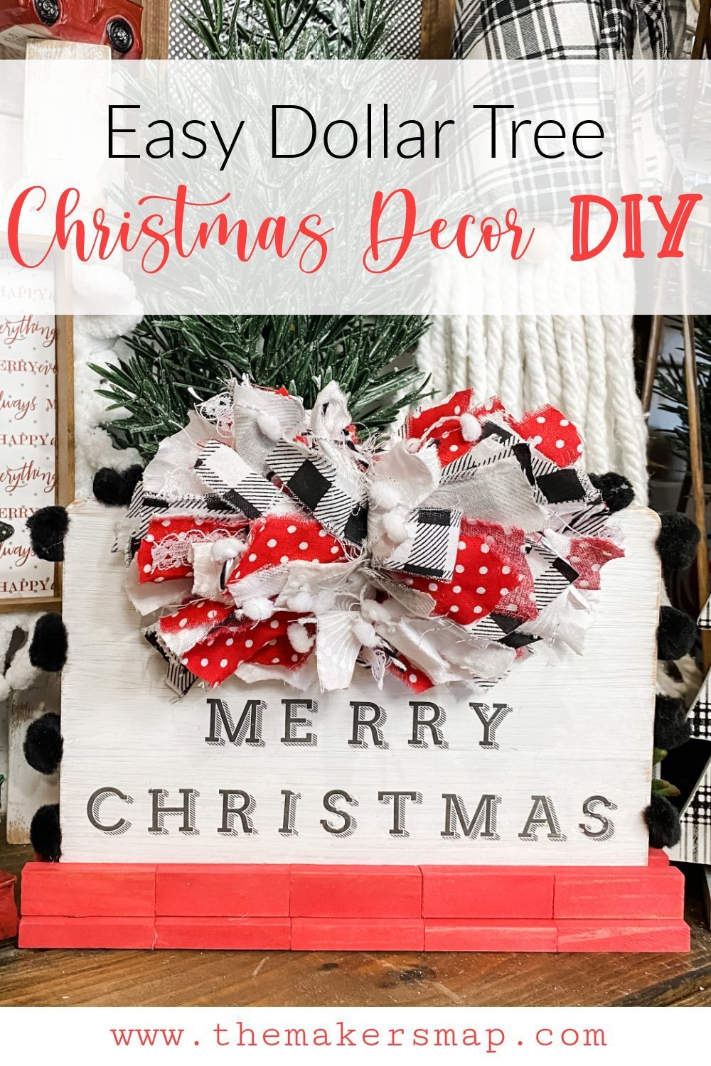 Easy DIY Dollar Tree Cutting Board Christmas Sign