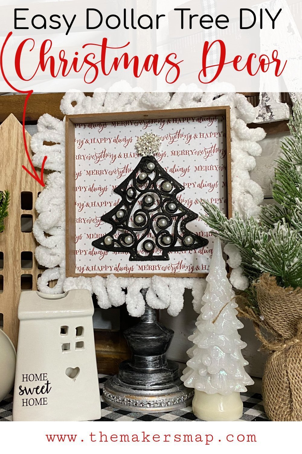 Easy Dollar Tree DIY Christmas Sign