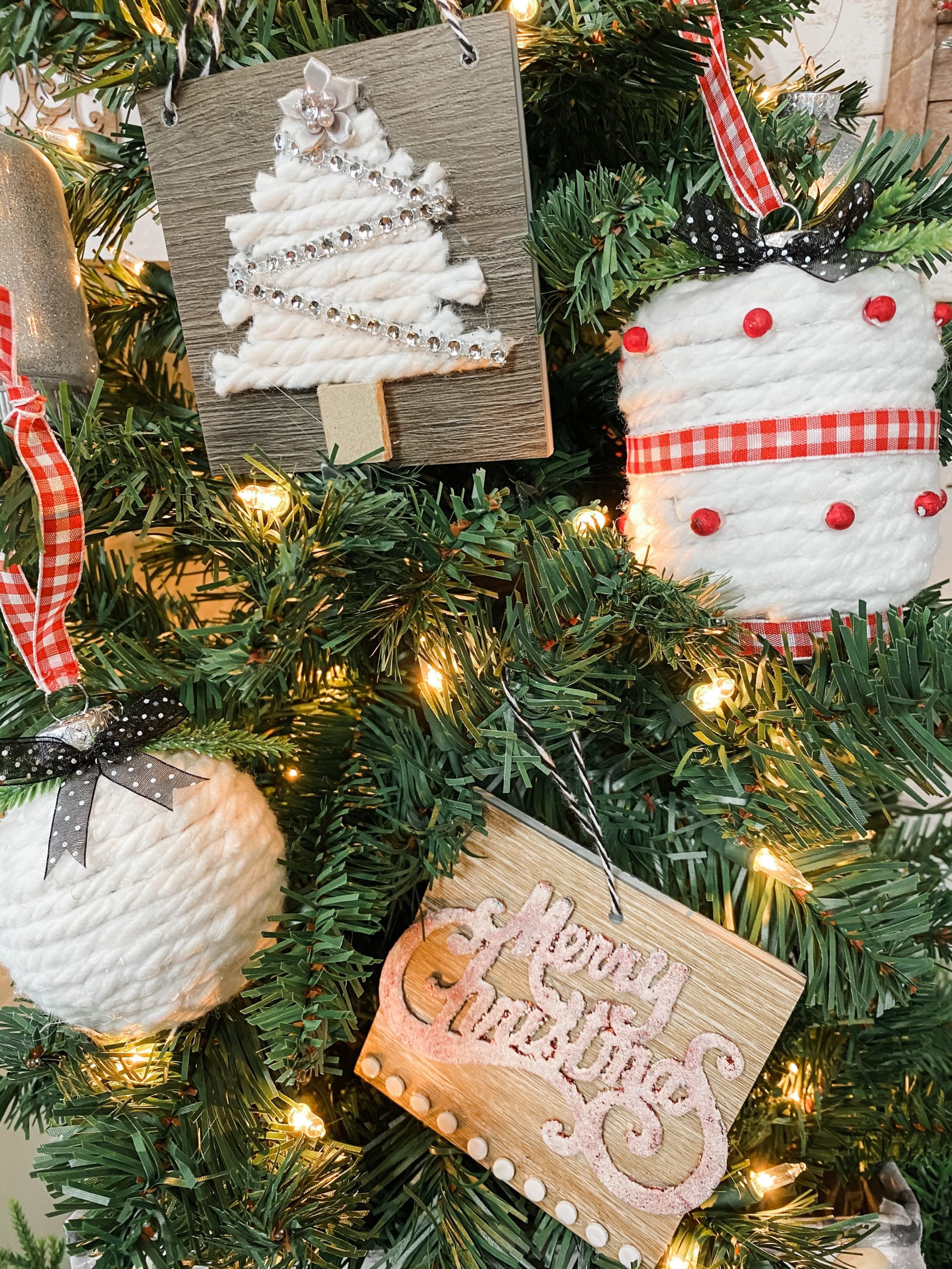 DIY Dollar Tree Mop String Christmas Ornaments