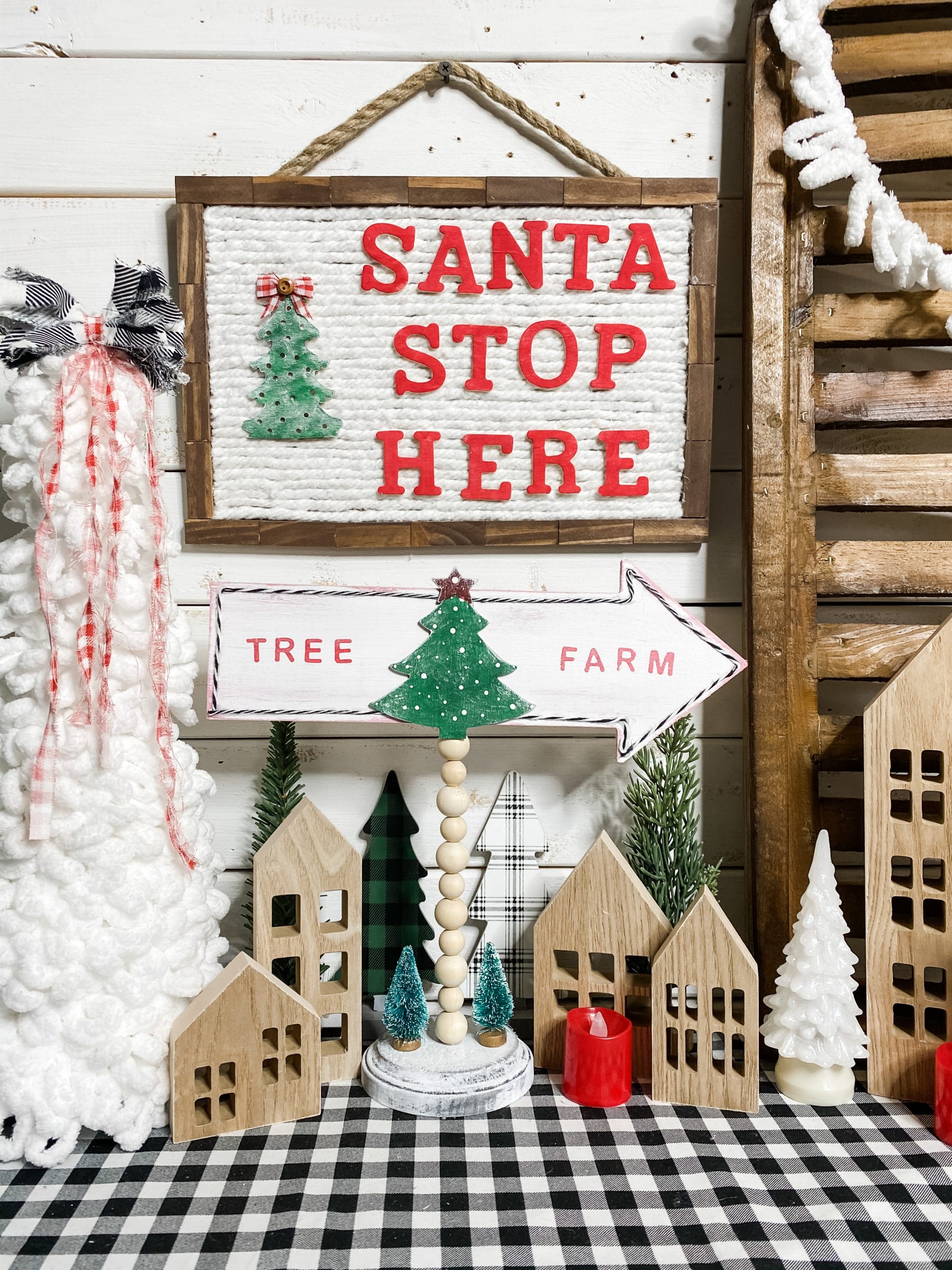 DIY Dollar Tree Mop Head Christmas Letter Board